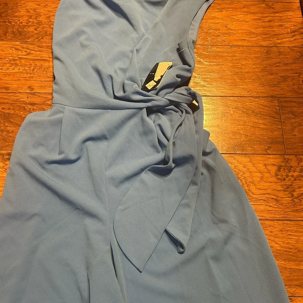 Tahari Side Tie Scuba Crepe Crop Wide Leg Jumpsuit size 14 NWT - Picture 6 of 10